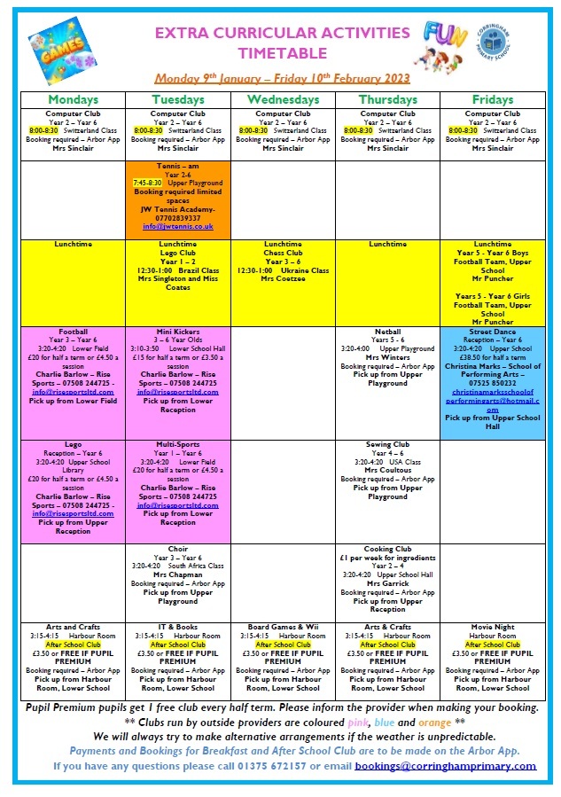 Timetable